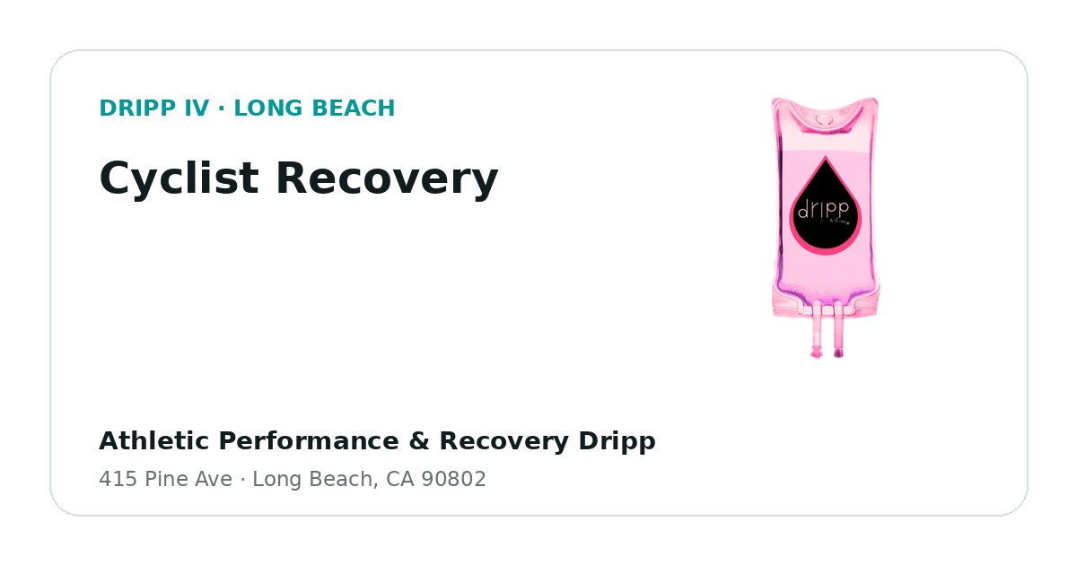 Cyclist Recovery service guide graphic for DRIPP IV Long Beach