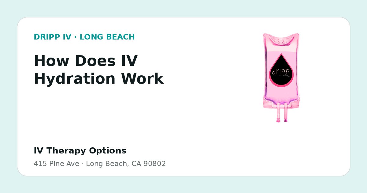 How Does IV Hydration Work service guide graphic for DRIPP IV Long Beach